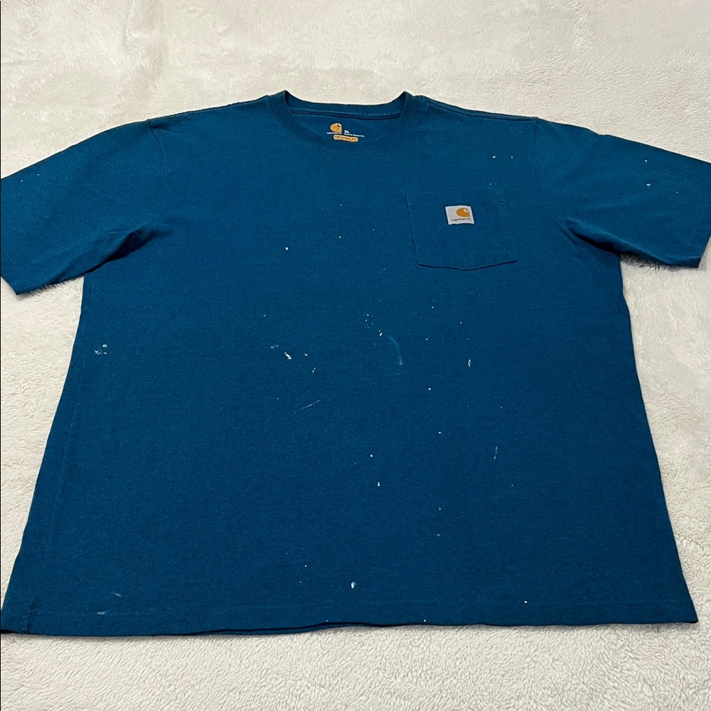 Carhartt Short Sleeve Pocket Tee in Teal Blue